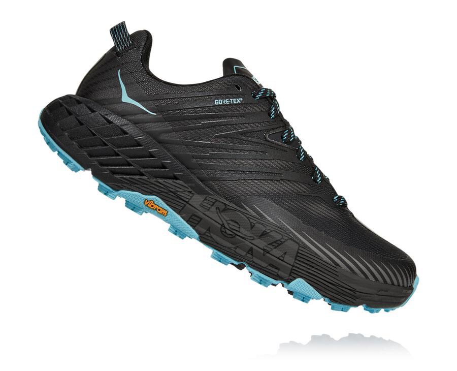 Trail Shoes Womens - Hoka One One Speedgoat 4 GORE-TEX - Black - GEBNPHI-90